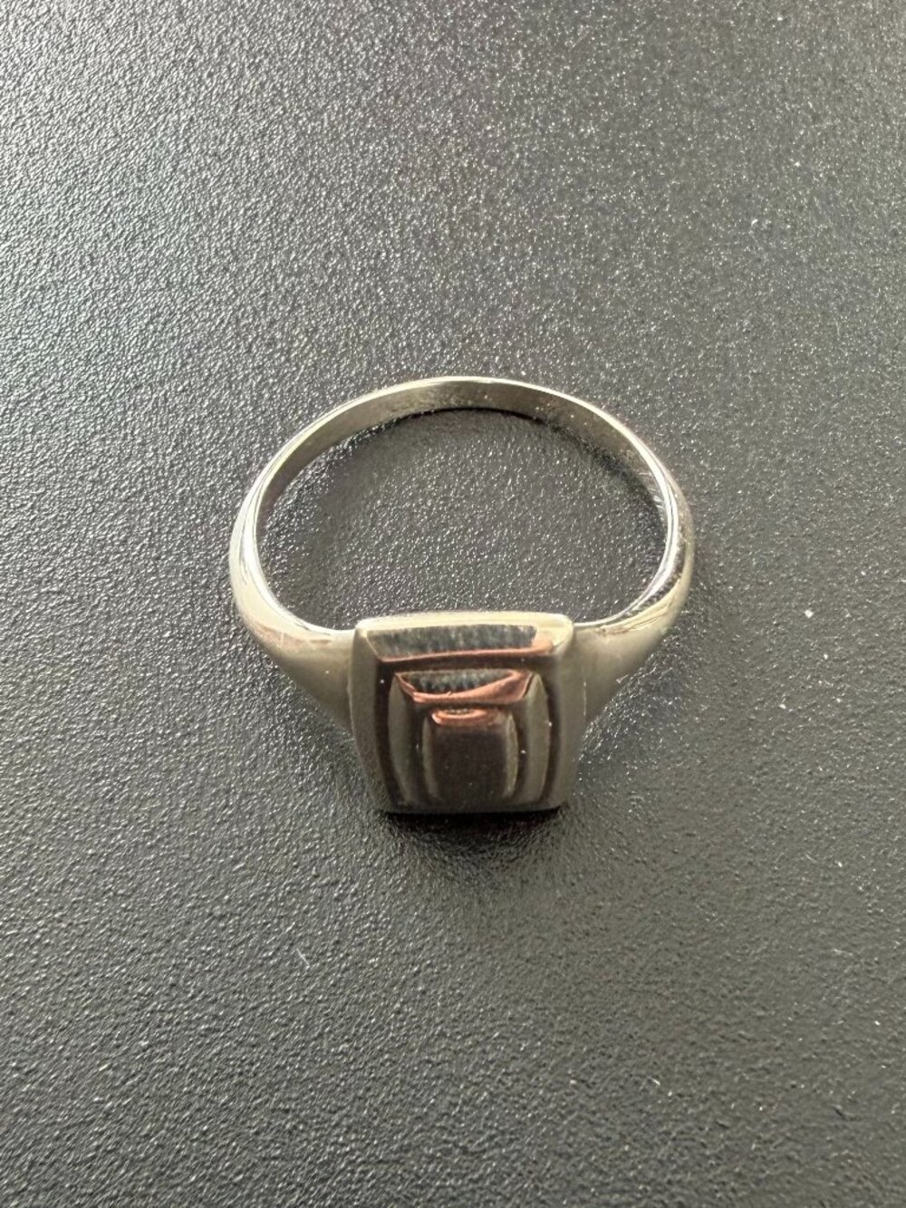 Earee brand Layered Square Signet Ring in Sterling Silver